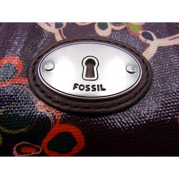 Fossil Wristlet Wallet Phone Sleeve Key Per Purse Zip Vintage Floral Concert - Picture 9 of 12